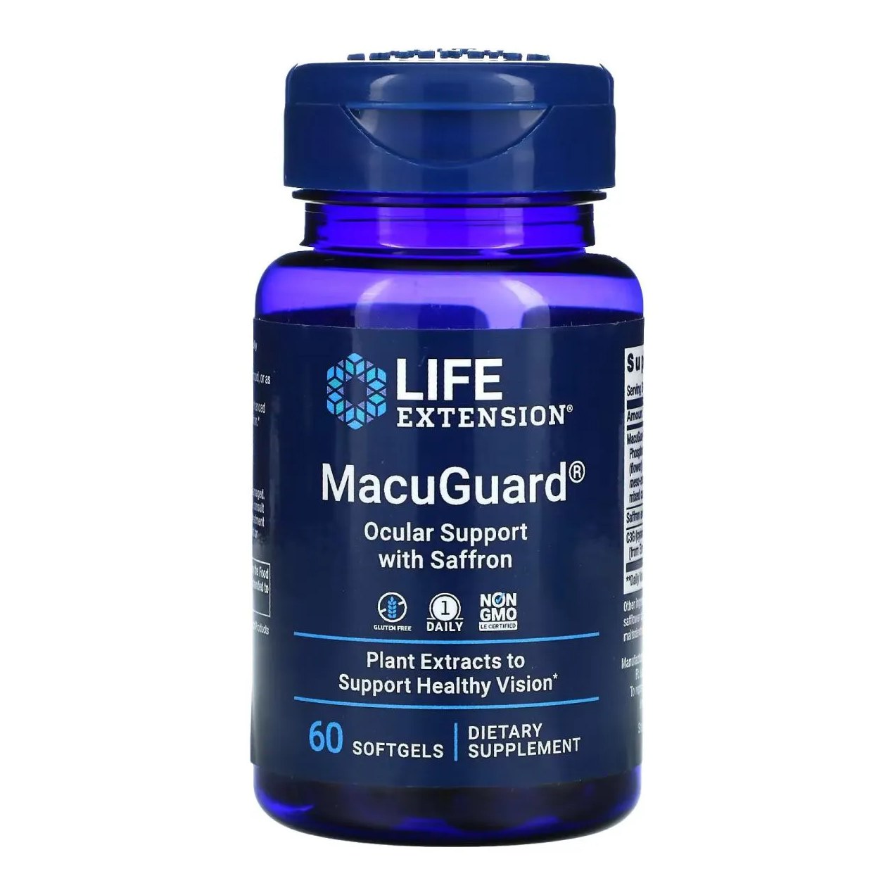 Macuguard Suporte Ocular com Açafrão 60 cápsulas Softgels - Life Extension