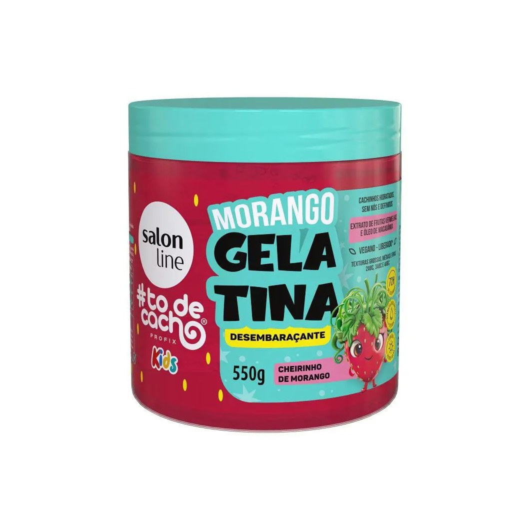 Gelatina Morango #todecacho Kids Desembaraçante 550g