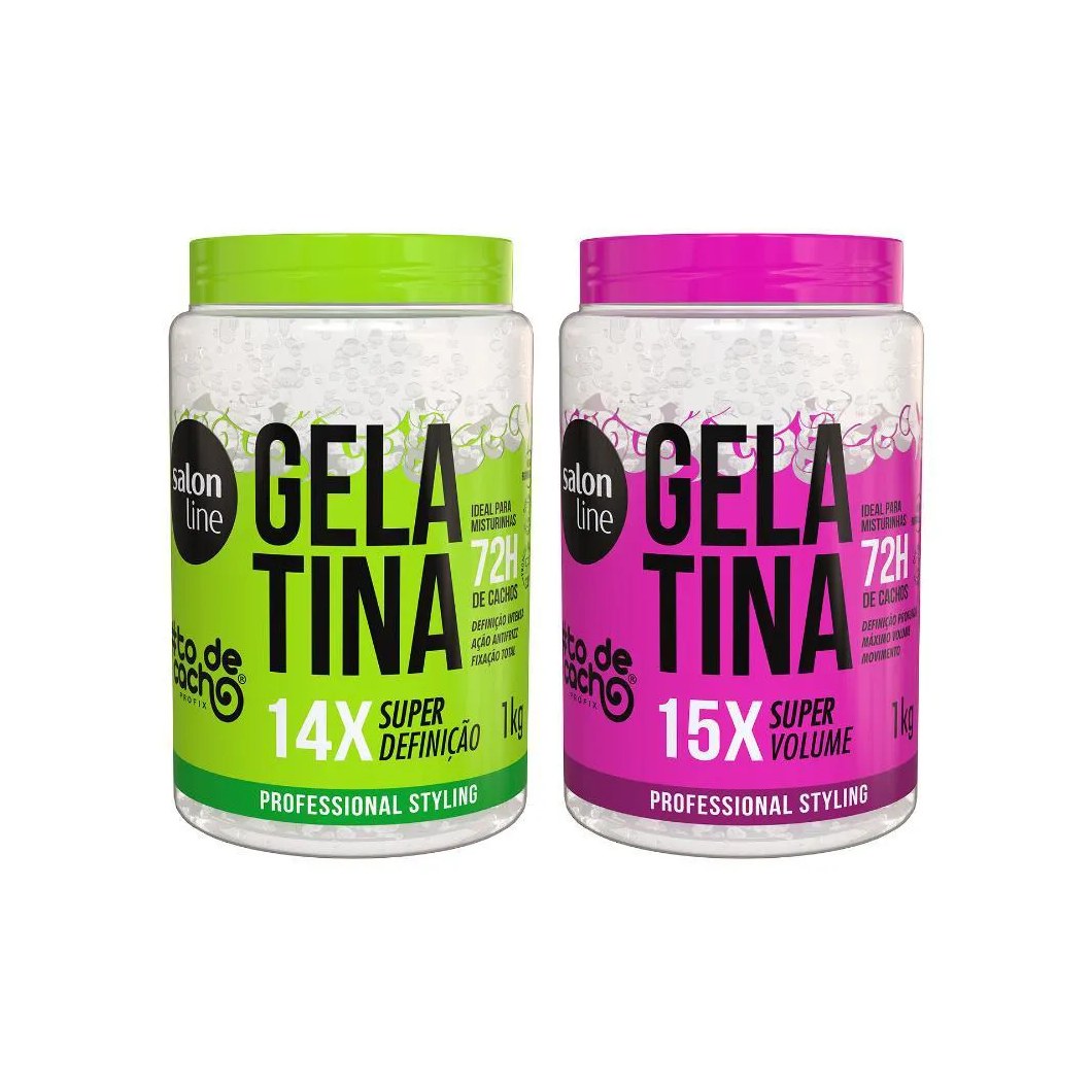 Kit Gelatina em Dobro #todecacho Volume e Definição 1kg