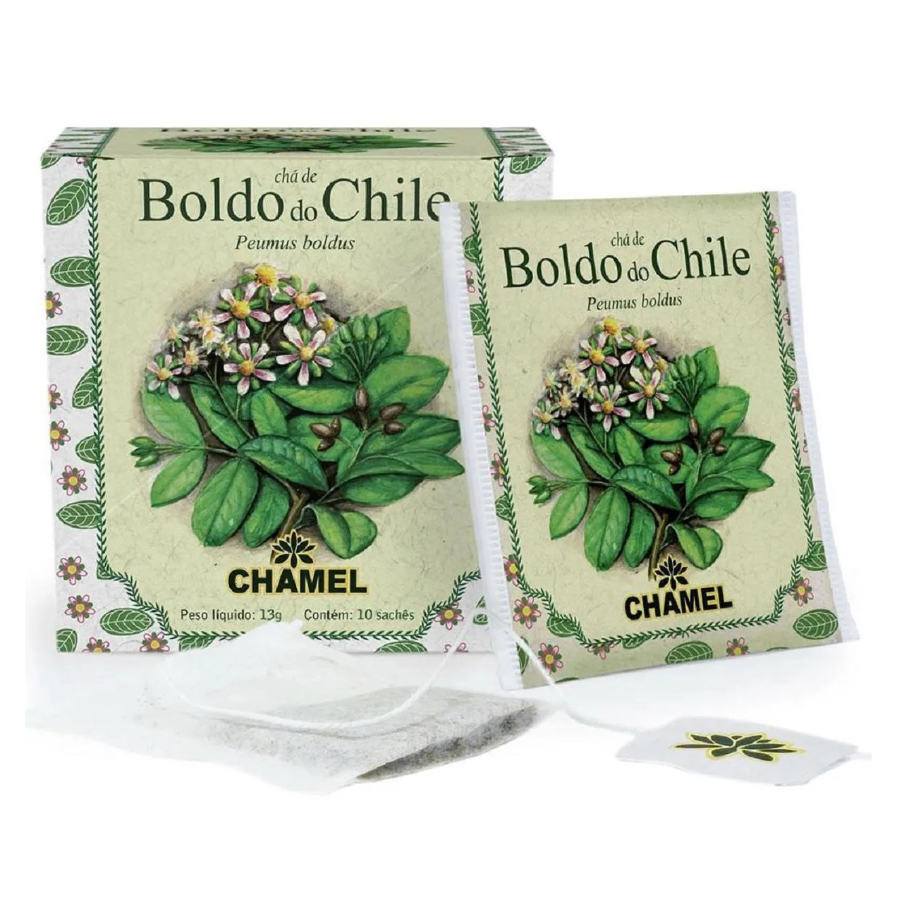 Caixinha Com10 Sachês de Chá de Boldo do Chile 13g - Chamel