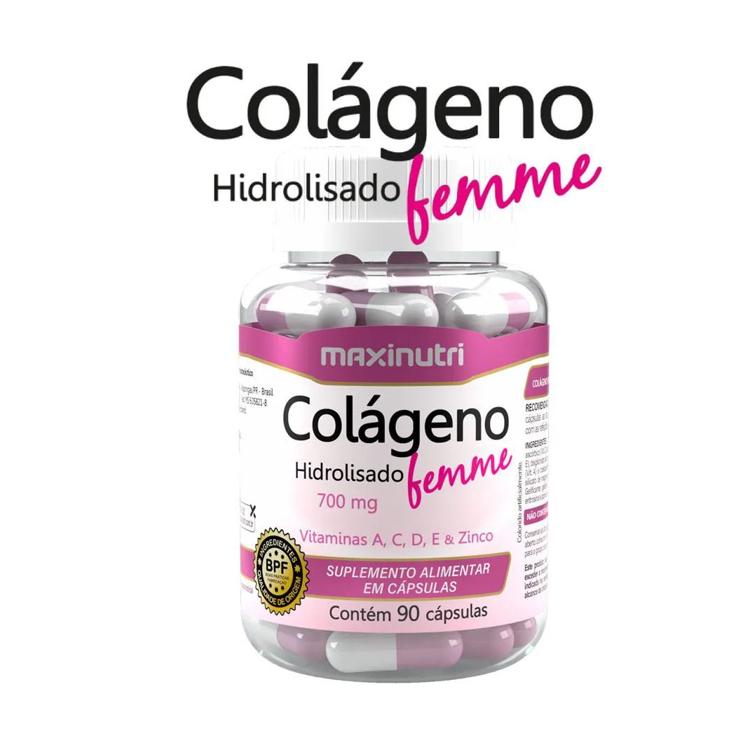 Colágeno Hidrolisado Femme Vitaminas + Zinco 90 Cápsulas Maxinutri