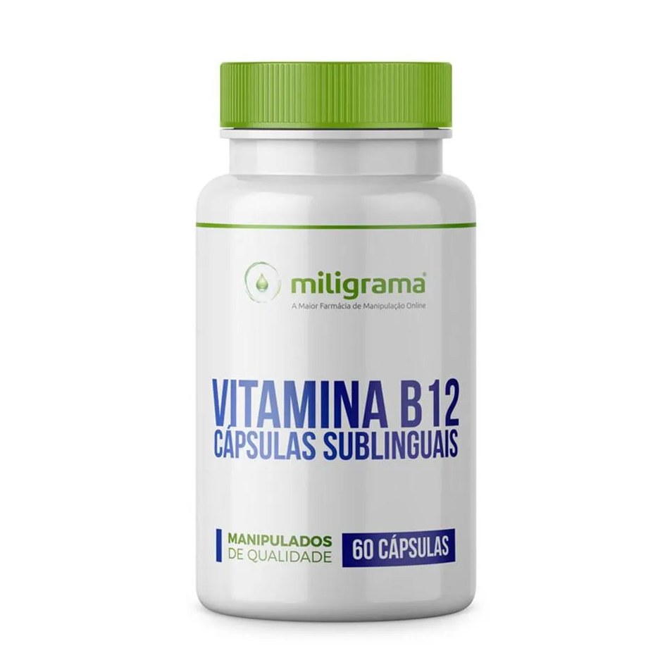Vitamina B12 (cianocobalamina) 100mcg 60 cápsulas Sublinguais