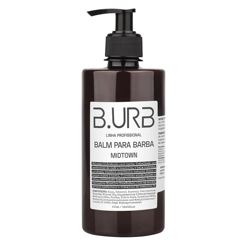 Balm para Barba Midtown 500ml Profissional Bancada Barbearia Barba Urbana B.urb