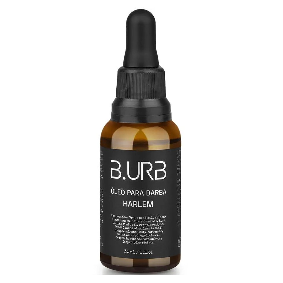 Óleo para Barba Harlem Amadeirado Toque Seco 30ml Barba Urbana B.urb