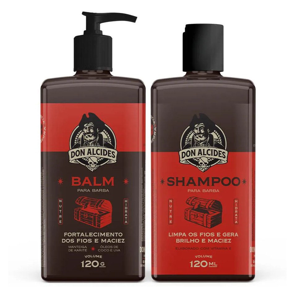 Kit Balm + Shampoo Barba Negra Amadeirado Maciez e Hidratação 120g Don Alcides