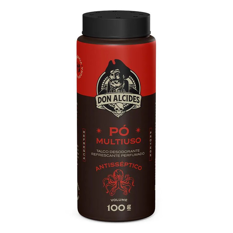 Pó Multiuso Talco Desodorante Refrescante Antisséptico Barba 100g Don Alcides