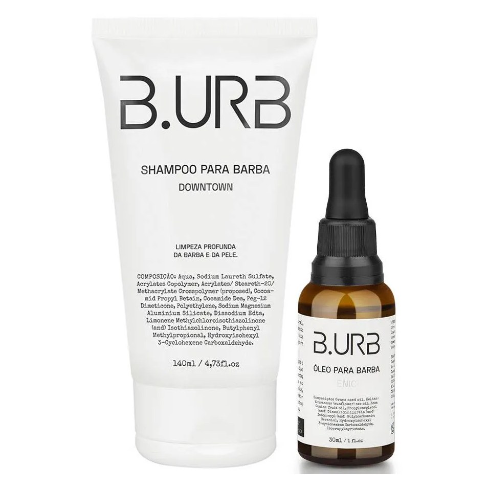 Kit Shampoo Downtown + Óleo Venice Café e Baunilha Barba Urbana B.urb