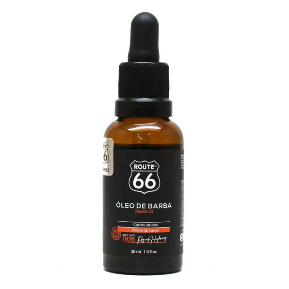 Óleo de Barba Route 66 com Carvão Ativado e Extrato de Cactus 30ml Viking