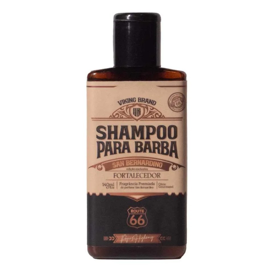 Shampoo para Barba San Bernardino Fortalecedor Route 66 140ml Viking