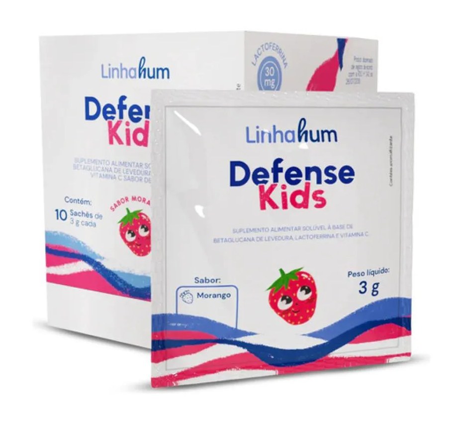 Suplemento Defense Kids Morango Imunidade Infantil Linhahum