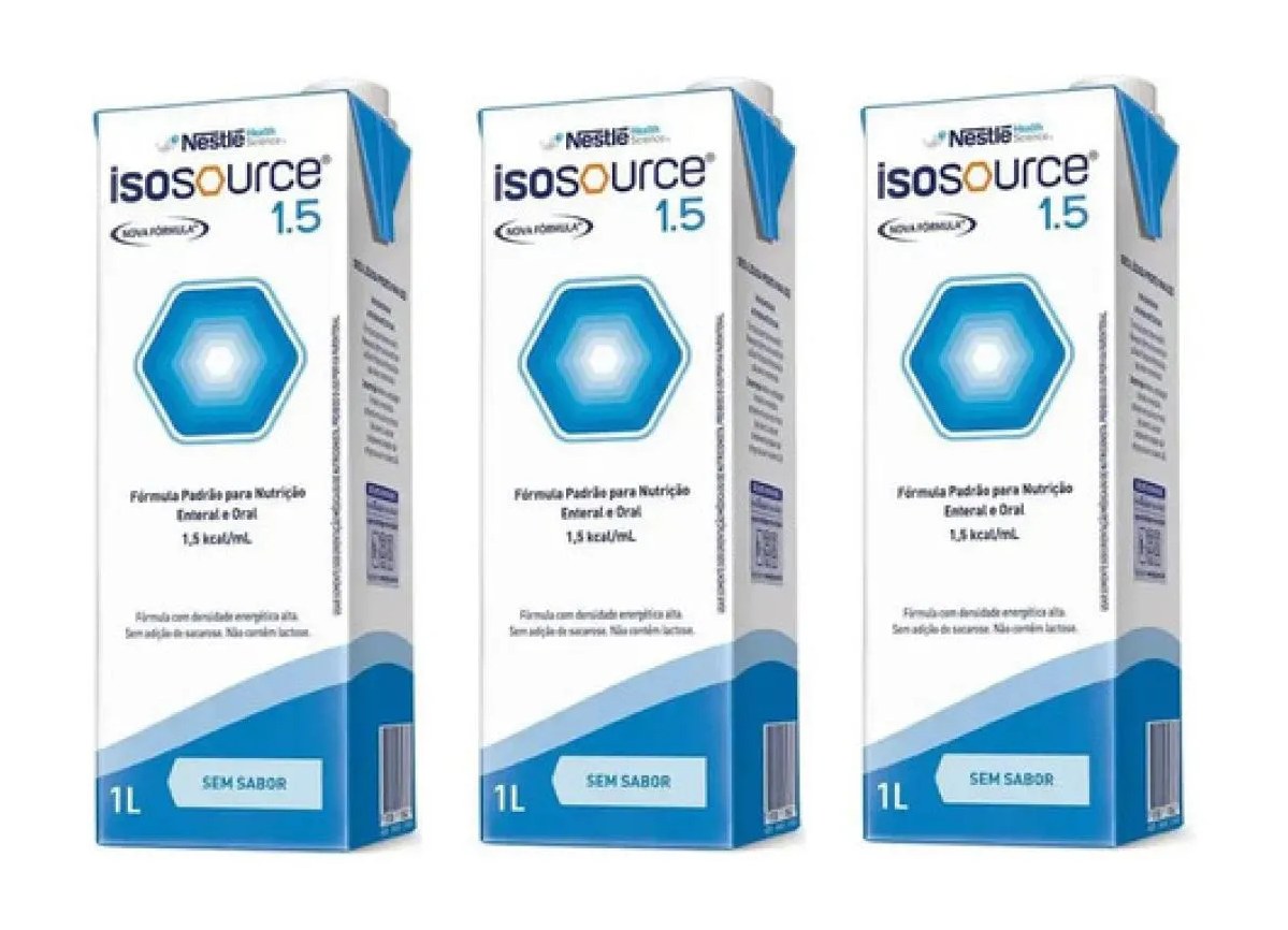 Kit 3 Un Isosource 1.5 1000ml - Nestlé Sabor Baunilha 1l