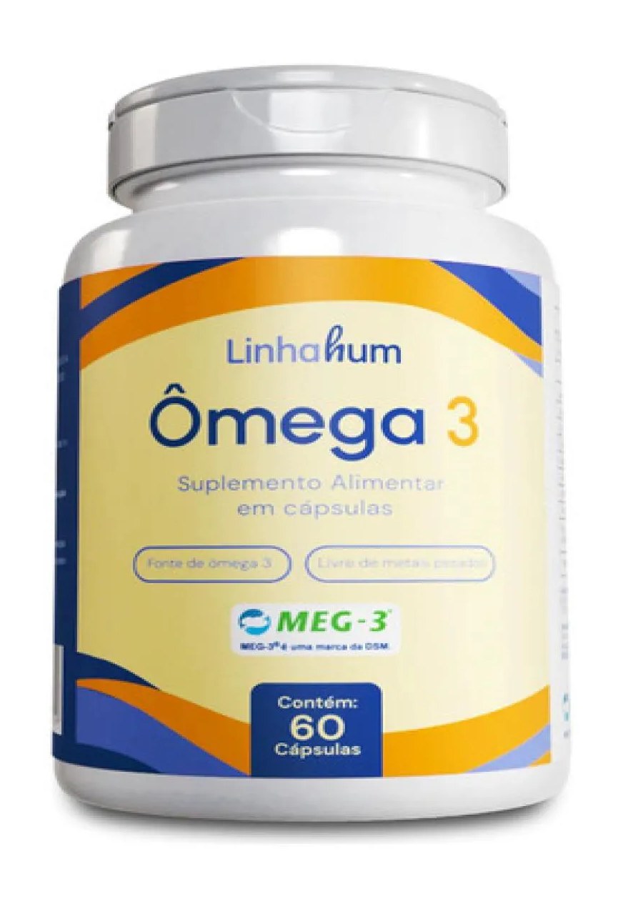 Ômega 3 Suplemento 60 cápsulas 1000mg Selo Meg-3 Linhahum