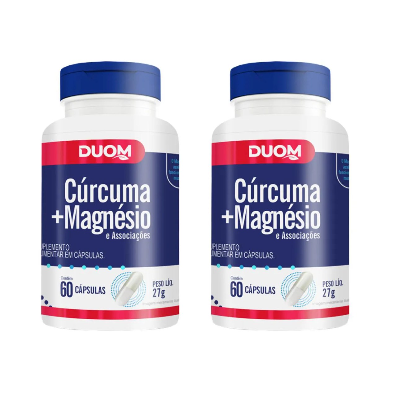 Kit 2 Vitamina Suplemento Cúrcuma Magnésio 60 Cps - Duom