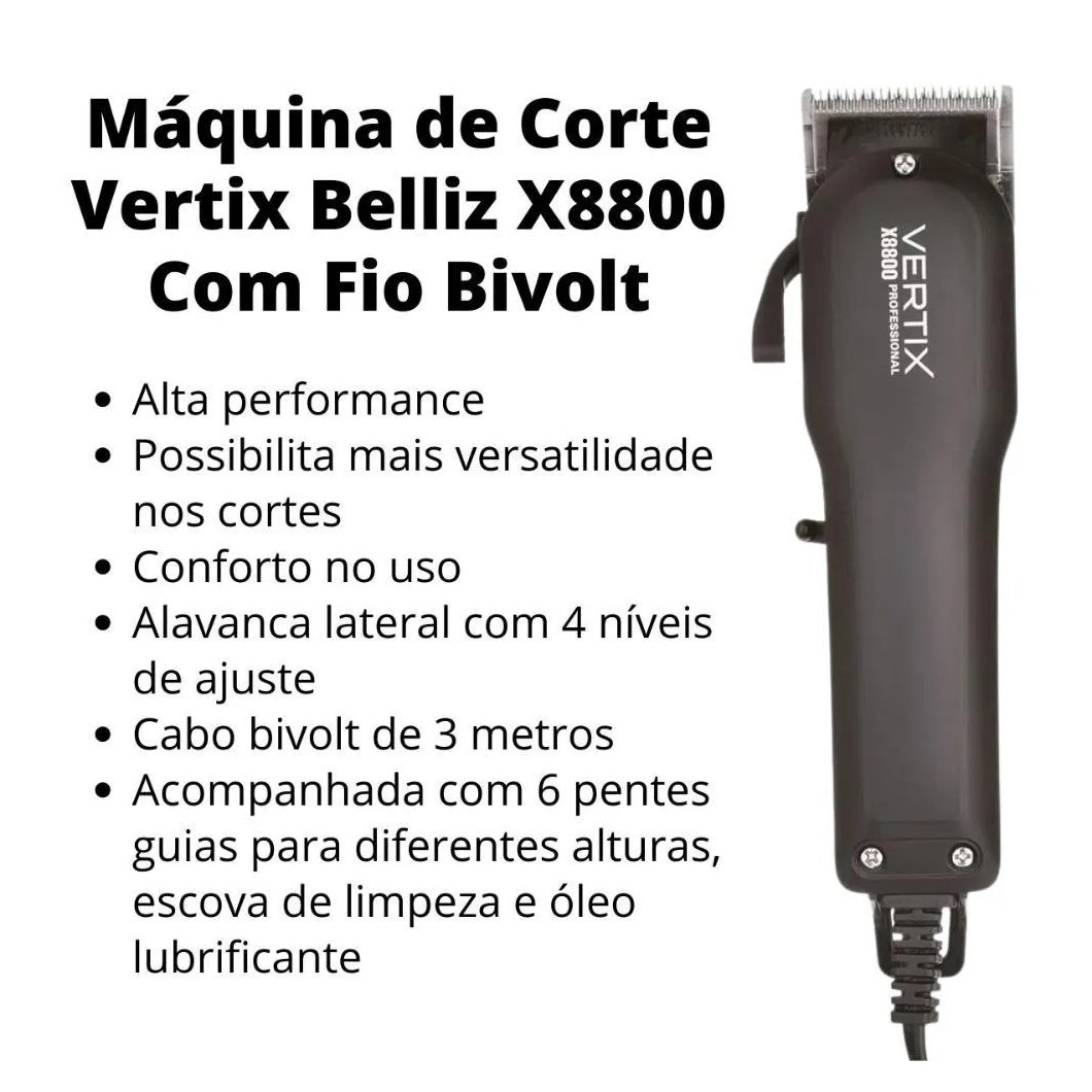 Belliz Vertix Maquina Corte X8800 C/fio Bivolt