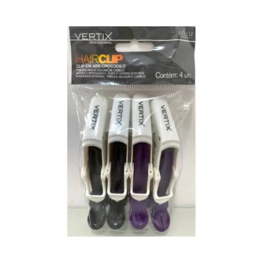 Clips de Cabelo Belliz Vertix Hair Clip Abs Crocodilo C/4 Ref. 3033