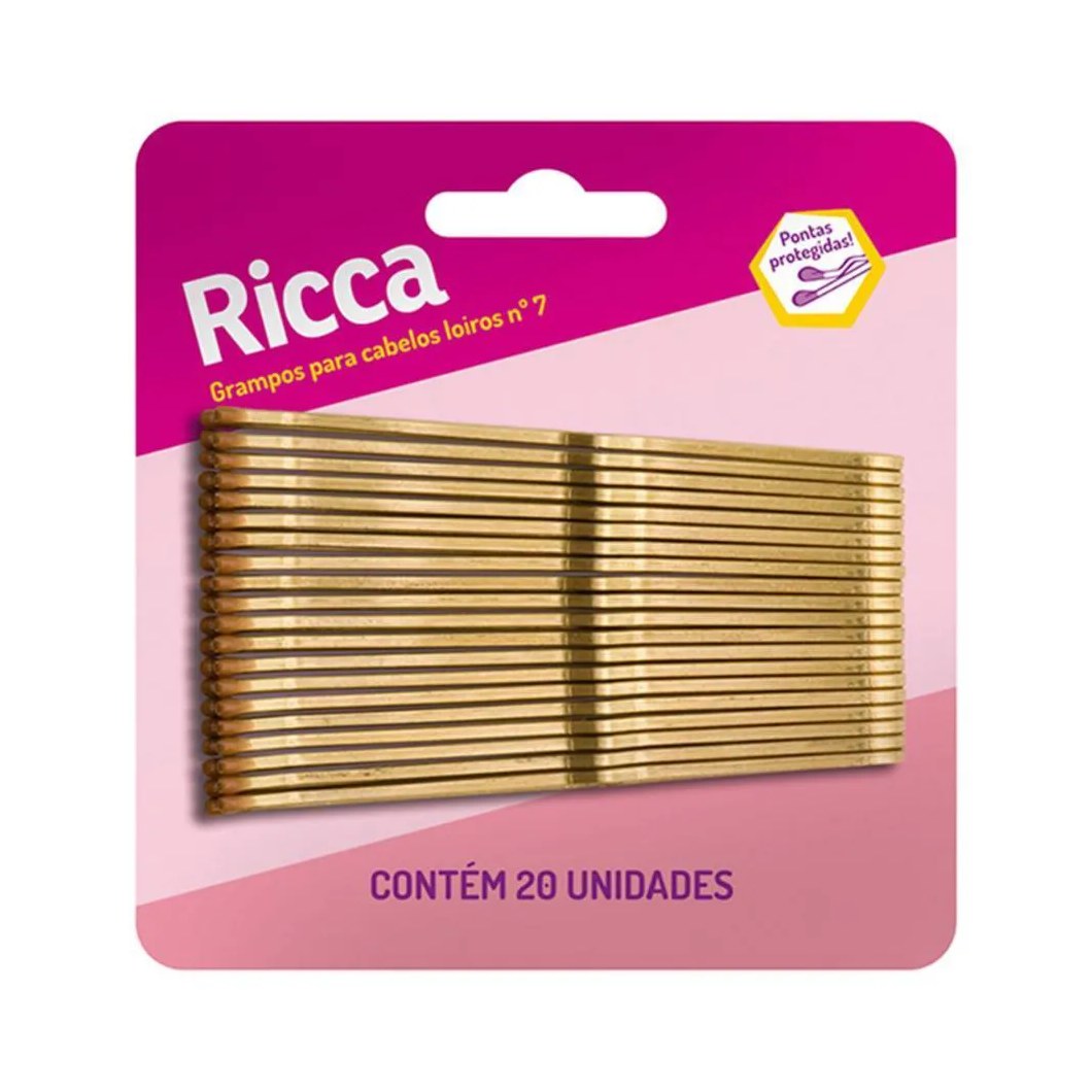 Grampo para Cabelos Loiros Nº 7 Ricca Cód.343