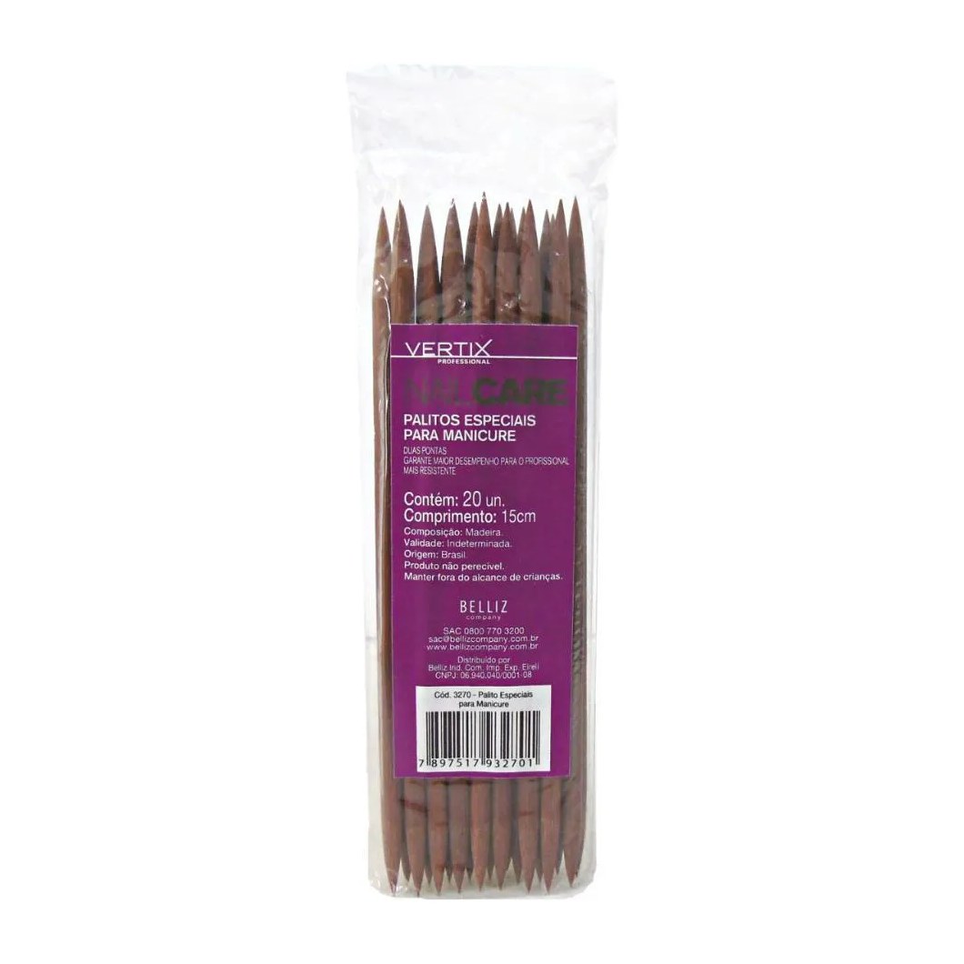Palitos Especiais para Manicure Vertix Nail Care C/20 Uni Cód.3270
