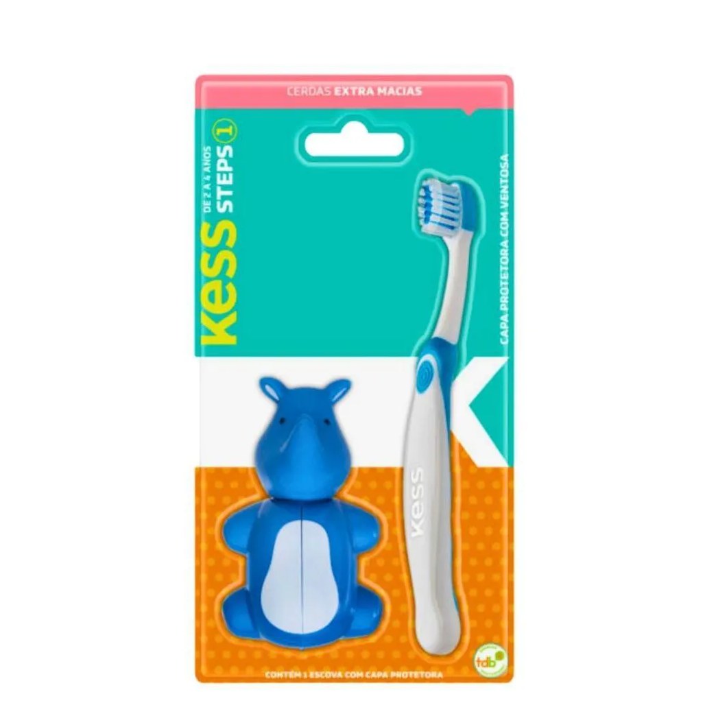 Escova Dental com Capa Protetora Kess Belliz Azul Cod.2037