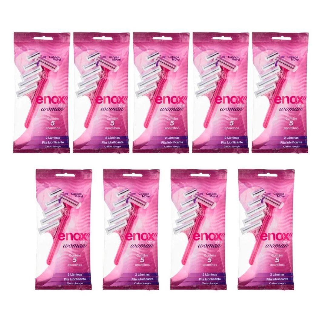 Kit Aparelho de Depilar Descartável Enox Gt-2 Woman Cód.1757 C/9