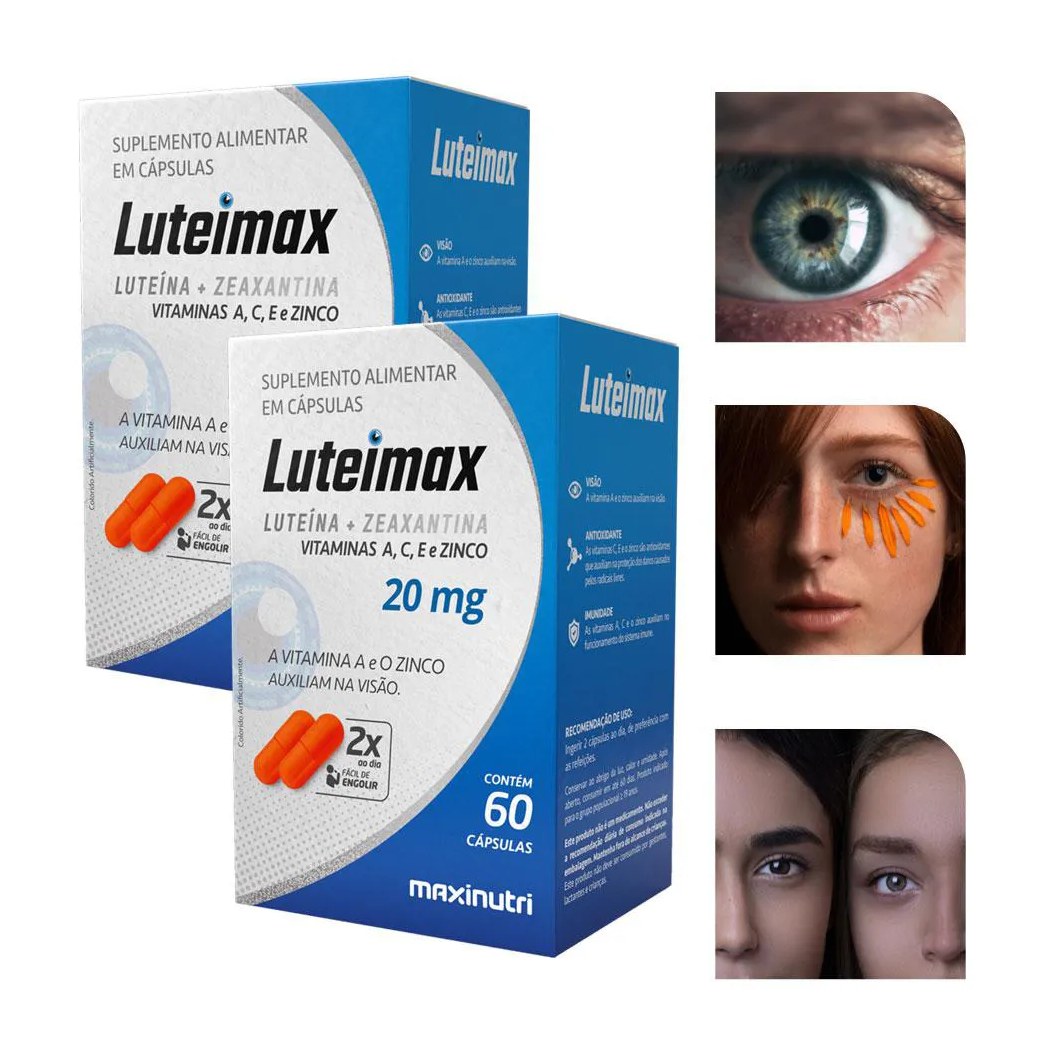 Kit 2 Luteimax Luteína Zeaxantina 20mg 60 Capsulas Maxinutri