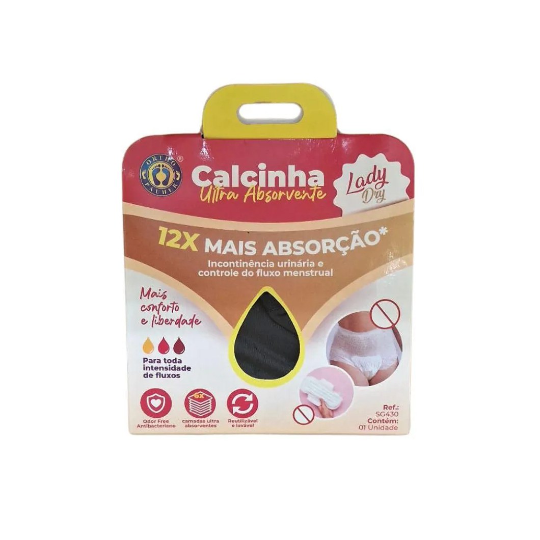 Calcinha Ultrabsorvente Antibacteriana Reutilizável Sg430 Ortho Pauher G