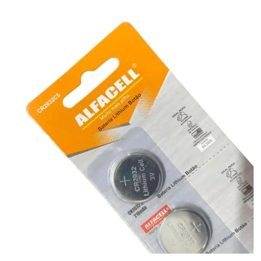 Kit 5- Bateria Cr2032 para Chave Canivete Alarme de Carro