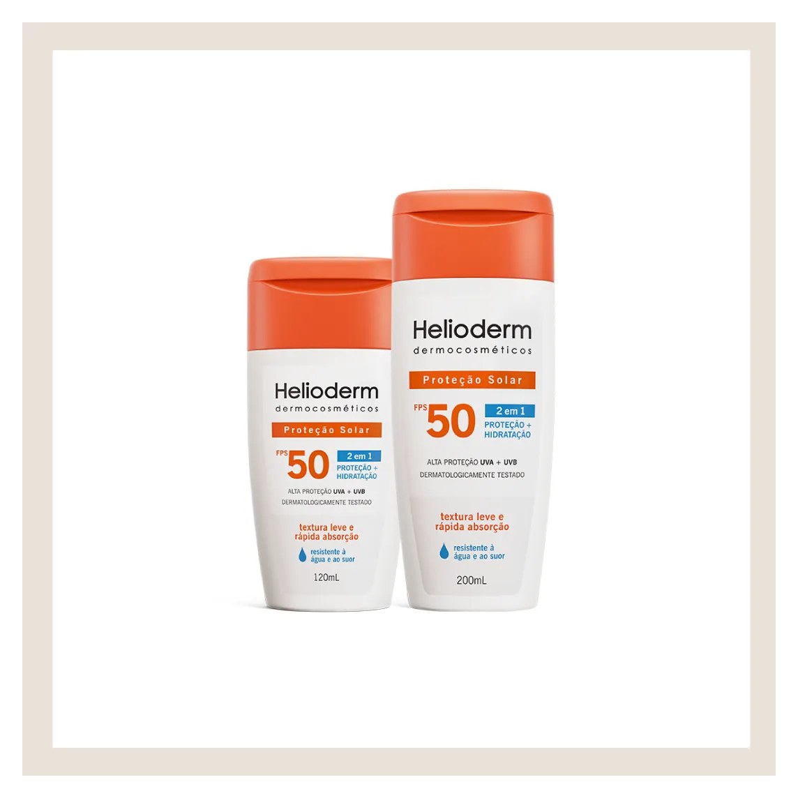 Kit Helioderm Suncare Protetor Solar Corporal FPS 50 com 200ml + 120ml