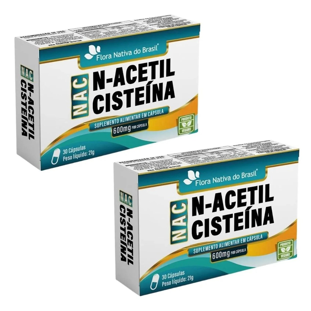 Kit 2x Nac (acetilcisteina) 600mg 30 cápsulas - Flora Nativa