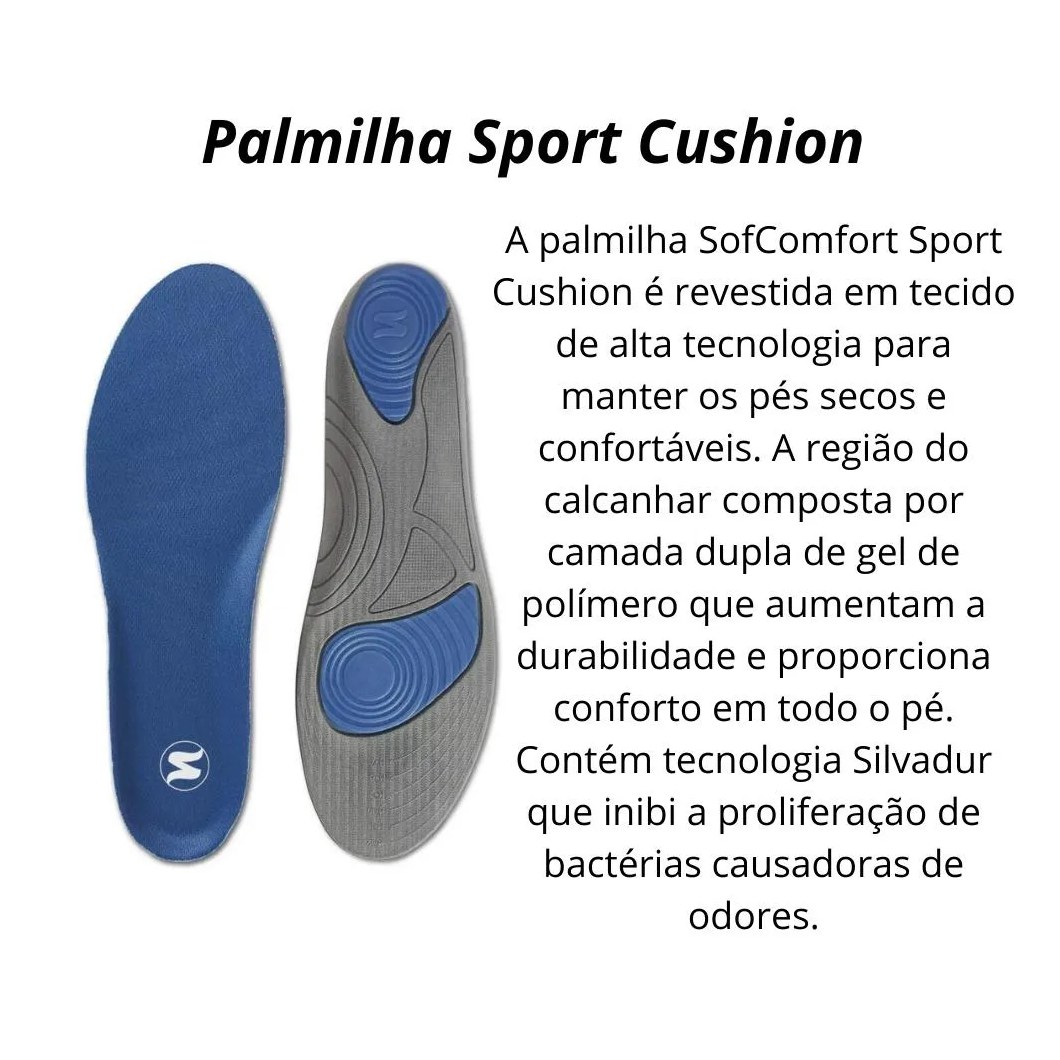 Palmilha Sofcomfort Sport Masculino 39 a 44 Chantal