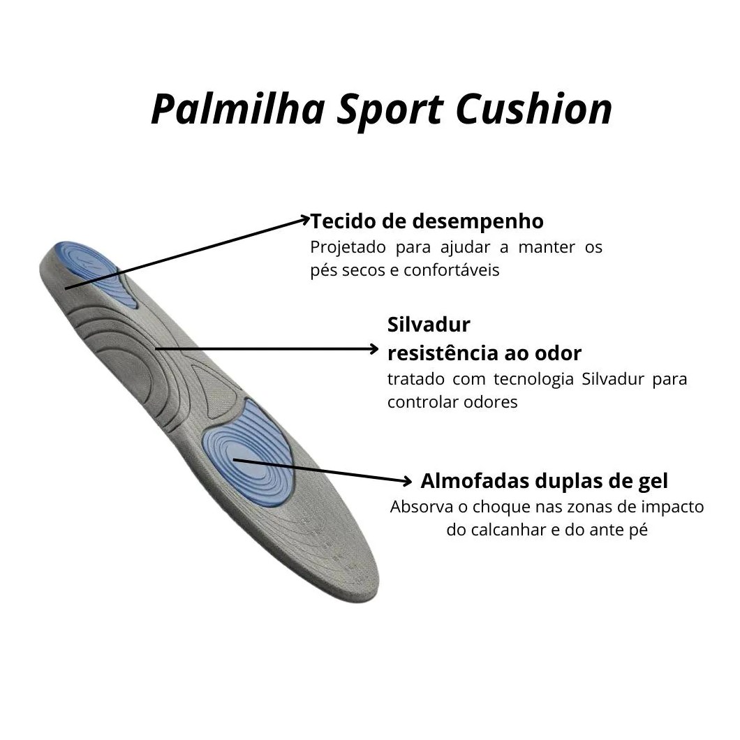 Palmilha Sofcomfort Sport Masculino 39 a 44 Chantal