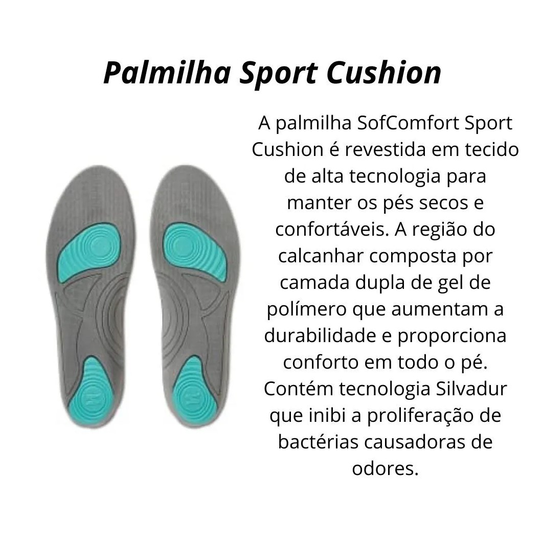 Palmilha Sofcomfort Sport Feminino 34 a 41 Chantal