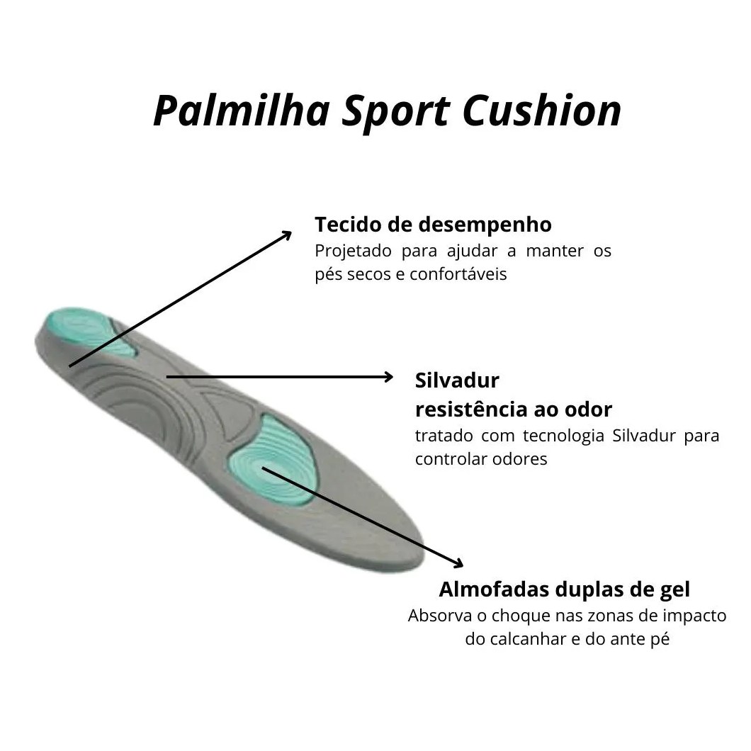 Palmilha Sofcomfort Sport Feminino 34 a 41 Chantal