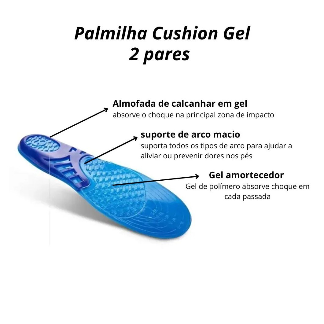 Palmilha Sofcomfort Cushioning Gel (2 Pares) Masculino 39 a 44 Chantal