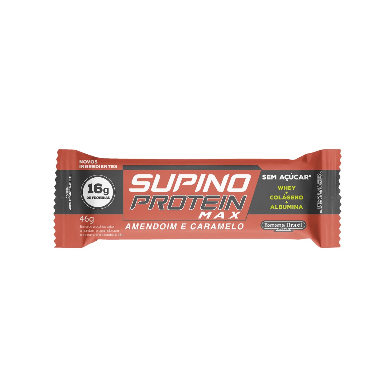 Barra de Proteína Supino Protein Max Amendoim com Caramelo Sem Açúcar 46g