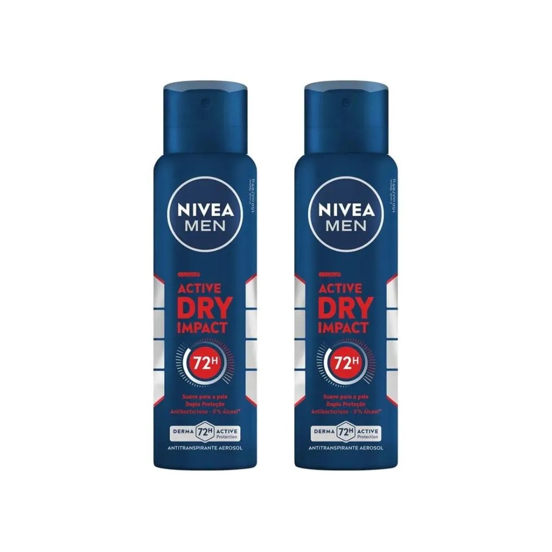 Desodorante Aero Nivea 150ml Masc Dry Impact - Kit C / 2un
