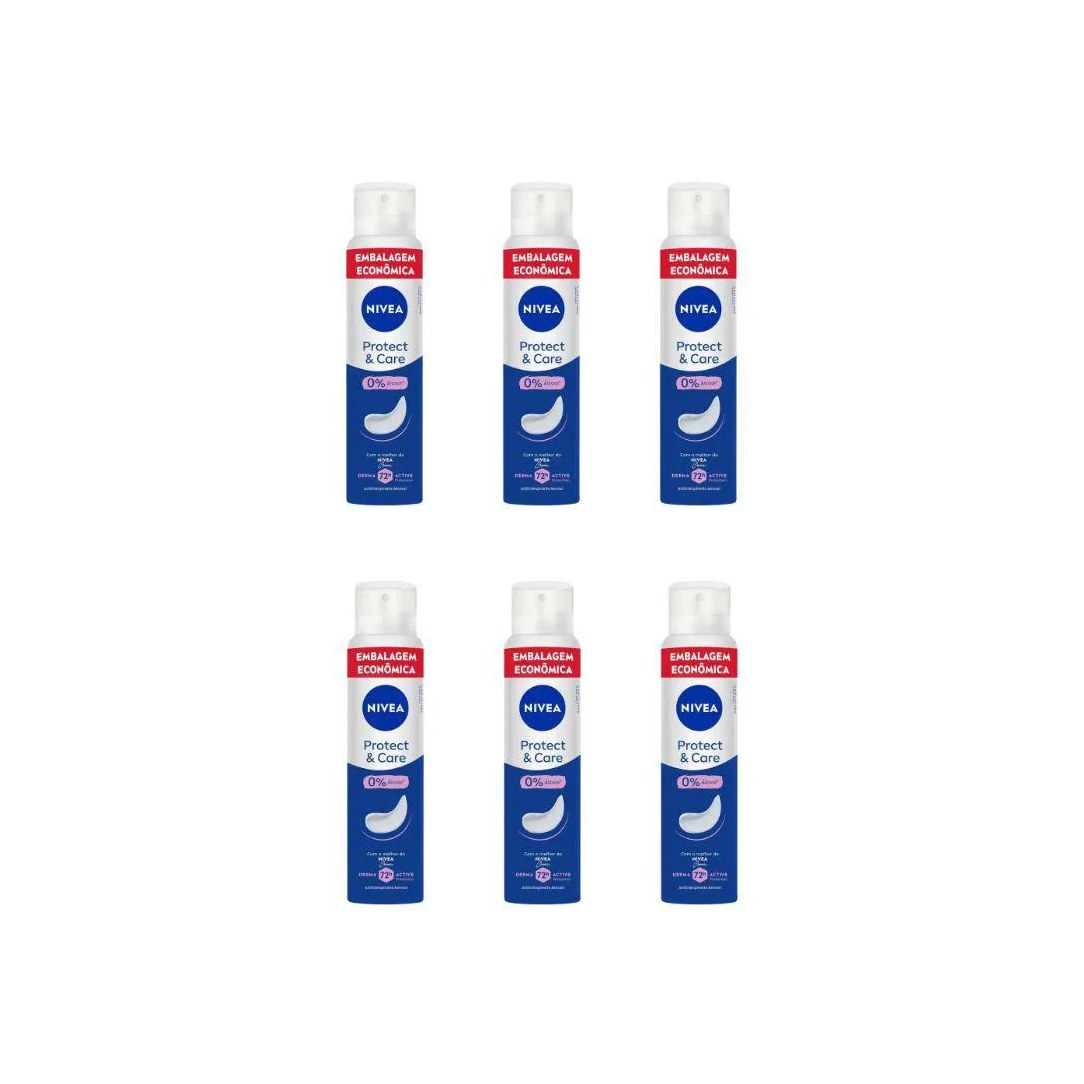 Desodorante Aero Nivea 200ml Fem Protect Care - Kit C / 6un