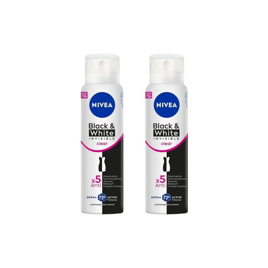 Desodorante Aero Nivea 150ml Fem Inv Black e White - Kit C / 2un