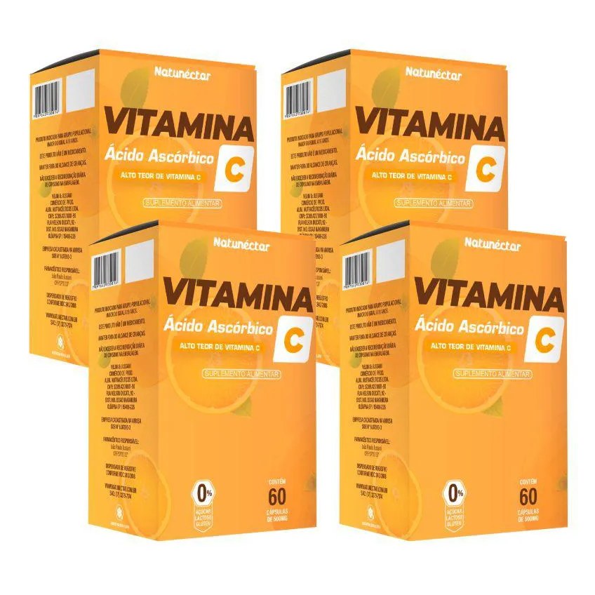 Kit Vitamina C Natunéctar 500mg - 4 Unid (240 Cápsulas)