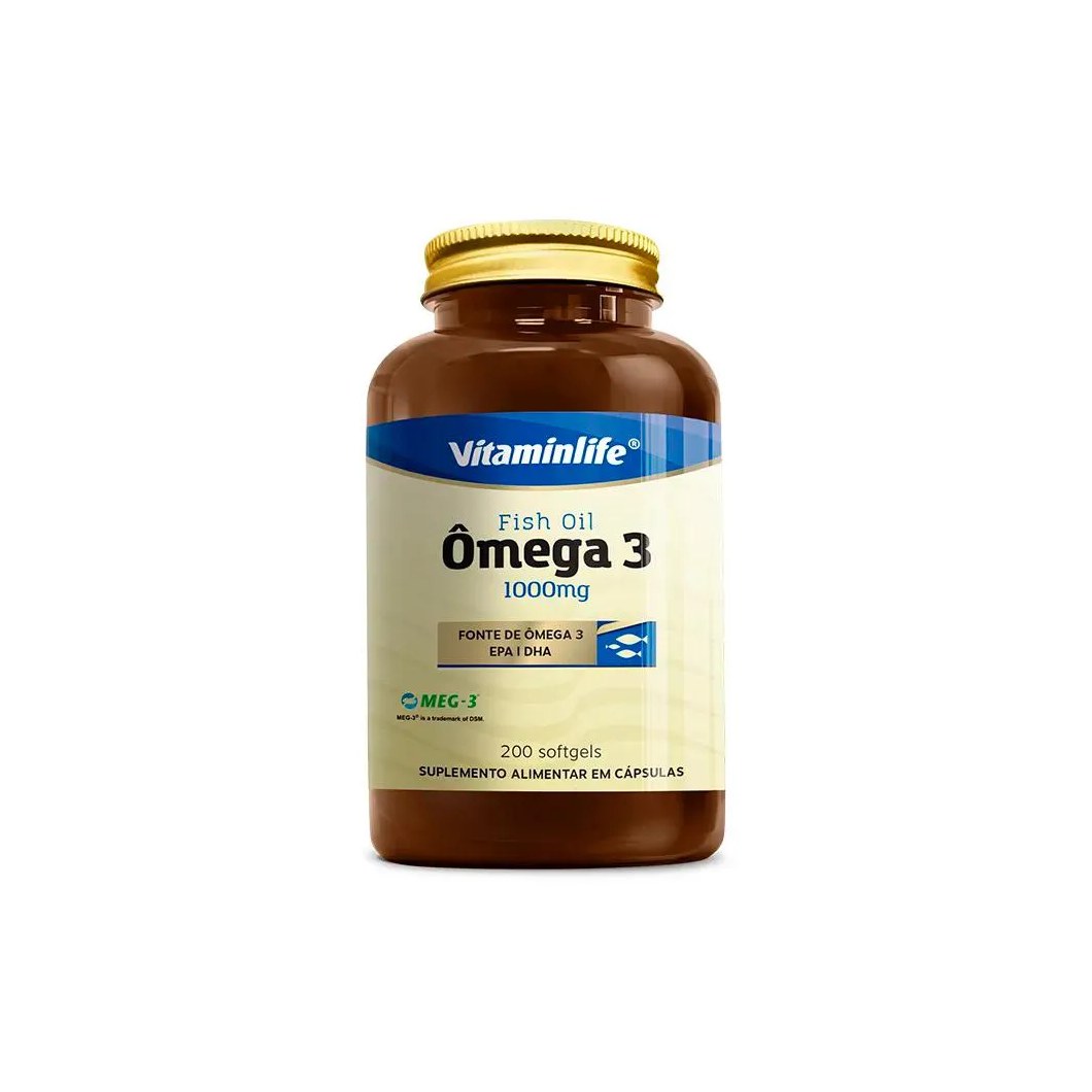 Fish Oil Omega 3 1000mg (200 Cápsulas) - Vitaminlife