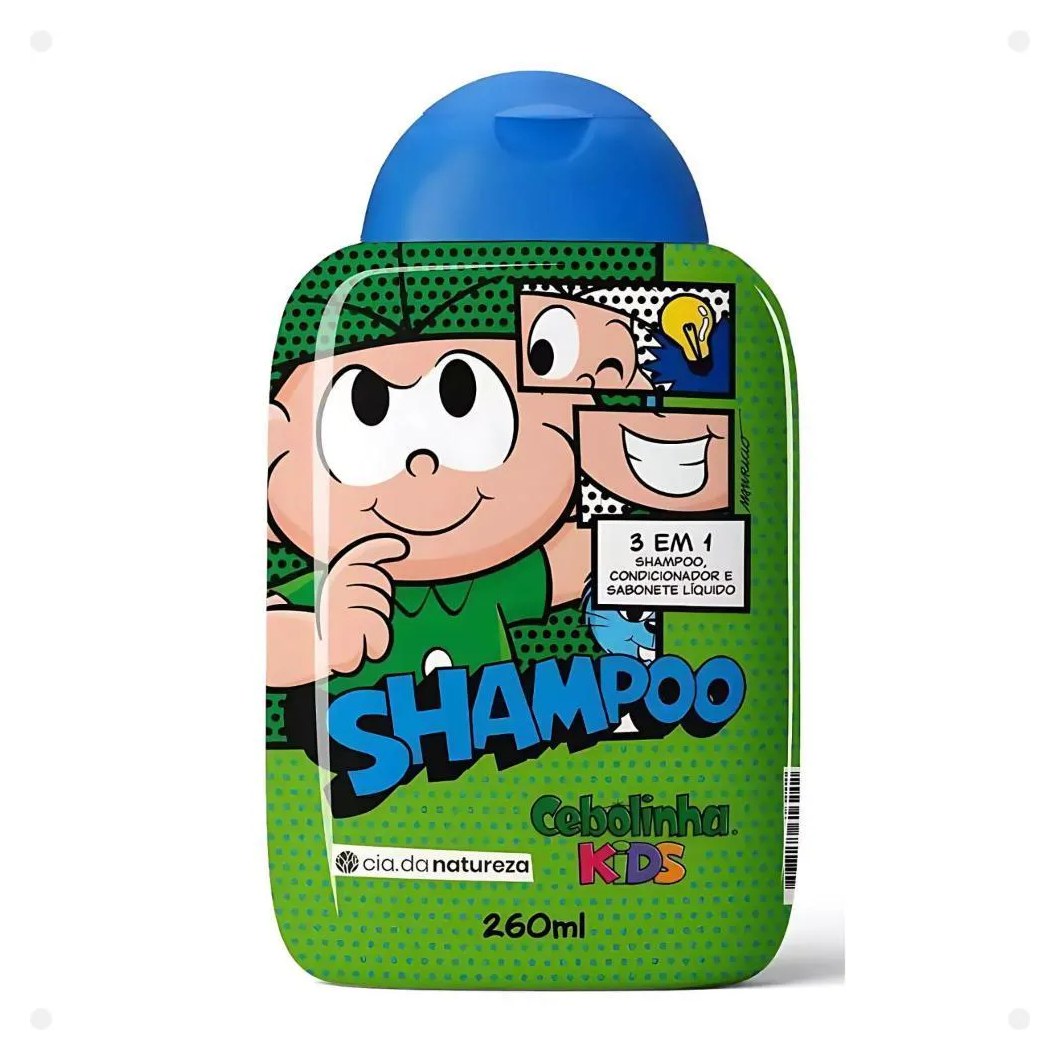 Shampoo 3 em 1 Cia da Natureza Cebolinha Kids 260ml