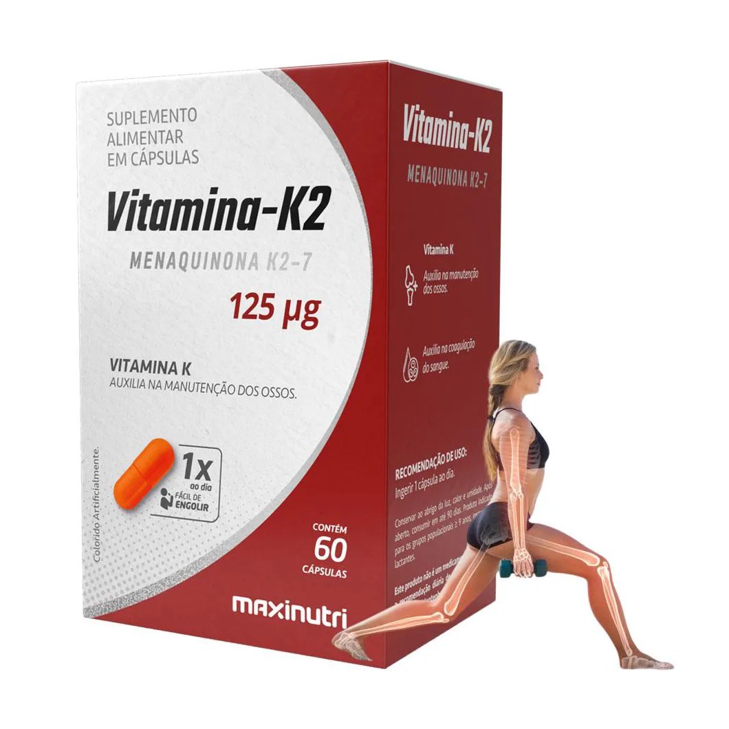VITAMINA K2 MENAQUINGOLD MENAQUINONA K2-7 60 CáPS MAXINUTRI