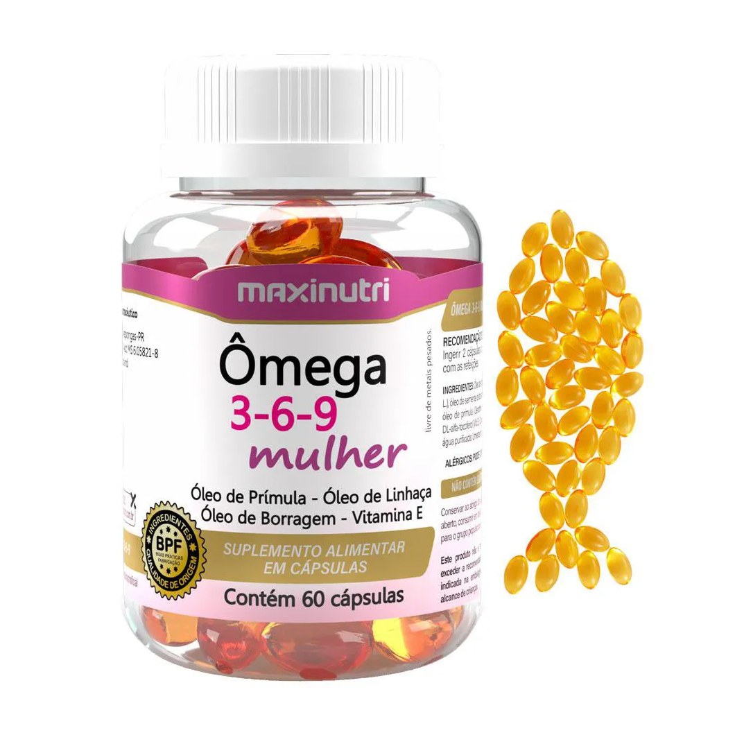 ÔMEGA 3-6-9 ESPECíFICO PARA MULHER 60 CáPSULAS MAXINUTRI