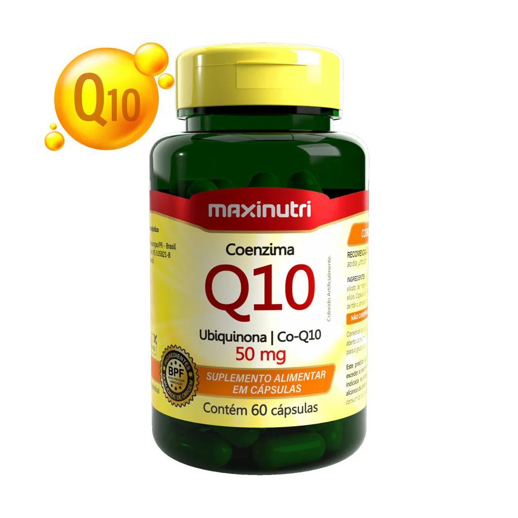 Coenzima Q10 Ubiquinona 50mg 60 Cápsulas Maxinutri