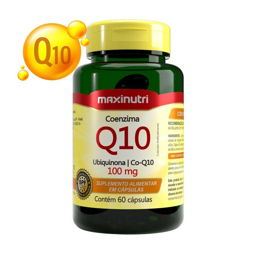 Coenzima Q10 Ubiquinona 100mg com 60 Cápsulas Maxinutri