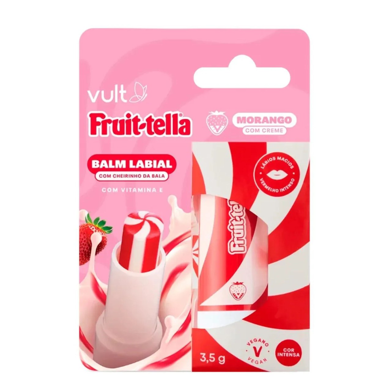 Vult Fruit-tella Vermelho Morango com Creme Balm Labial 3,5g (7899852026480)
