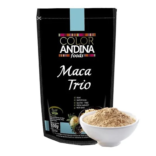 Trio de Maca Peruana (preta, Vermelha E Amarela) Color Andina Food, 100g