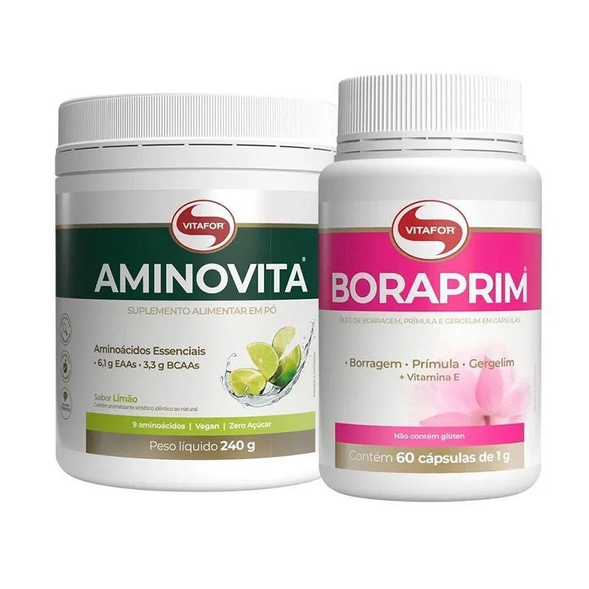 KIT AMINOVITA + BORAPRIM VITAFOR 60 CáPSULAS
