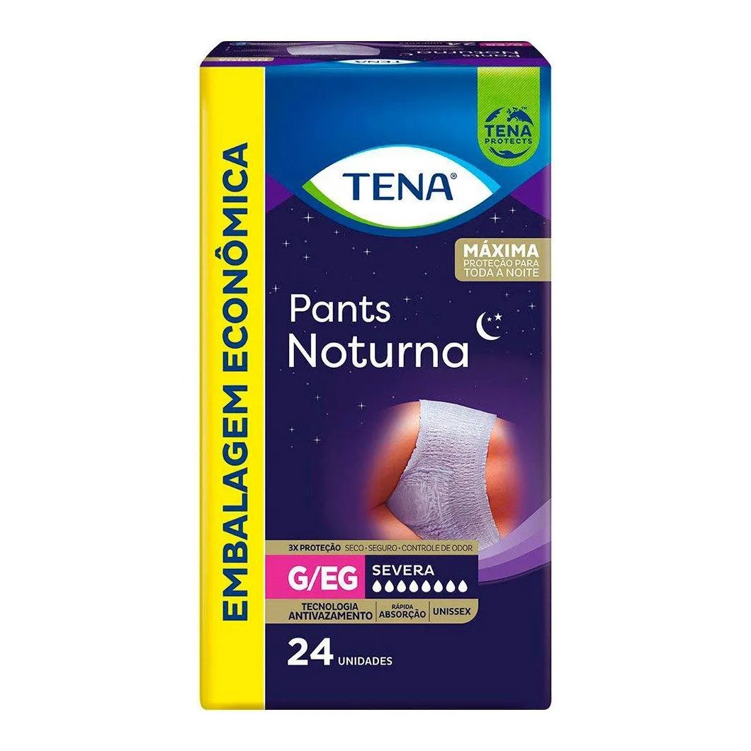 Fralda Tena Pants Noturna G/eg - 4 Pacotes C/ 24 Fraldas