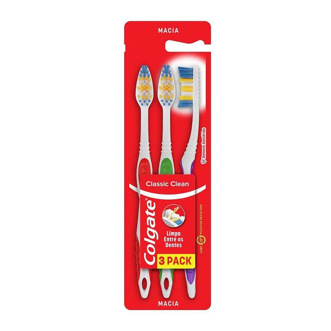 Escova Dental Colgate Classic Clean Adulta Macia Leve 3 Pague 2