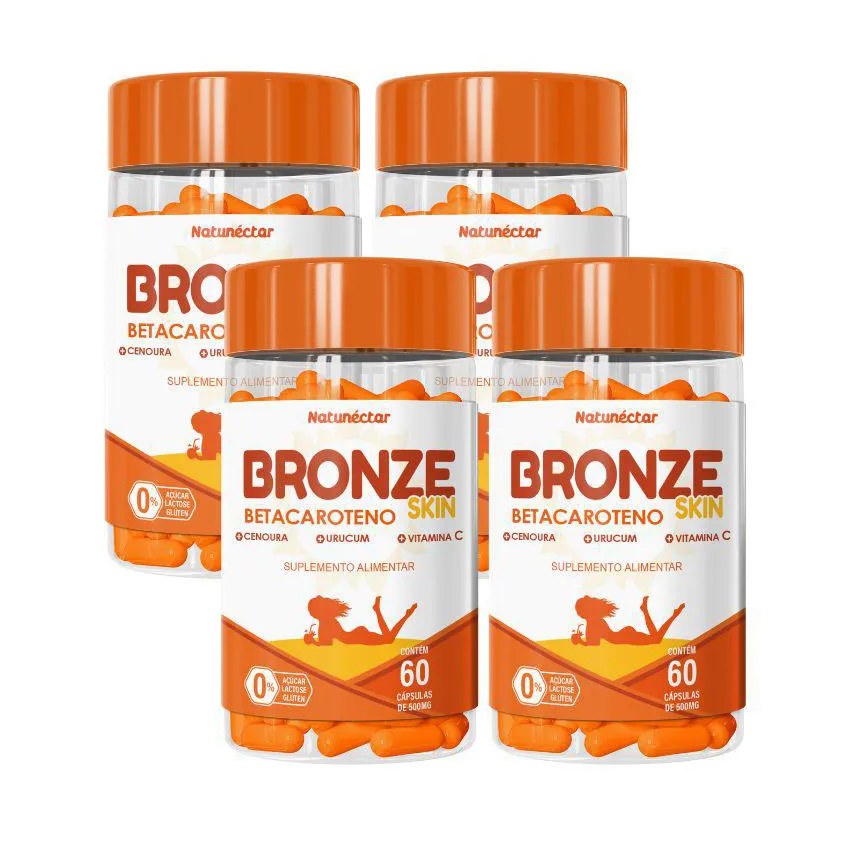 Kit Bronze Skin 500mg – 4 Unidades (240 Cápsulas)